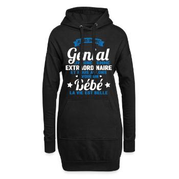 Je suis un mec génial j'ai une femme extraordinair - Sweat-shirt à capuche long Femme - noir - Devant