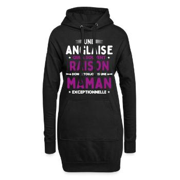 Une anglaise donne toujours maman exceptionnelle - Sweat-shirt à capuche long Femme - noir - Devant