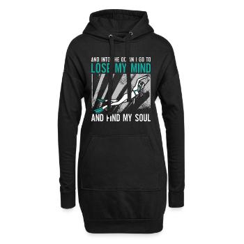 Cadeau d’apnée - Sweat-shirt à capuche long Femme - noir - Devant