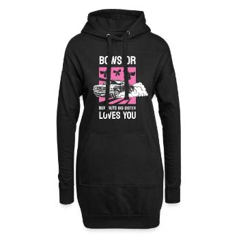 Burnouts Or Bows Gender Reveal Party - Hoodie-Kleid - Schwarz - Vorne