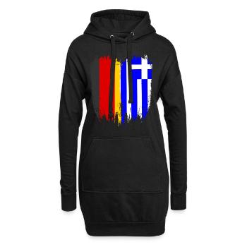 Allemagne Drapeau Grèce - Sweat-shirt à capuche long Femme - noir - Devant