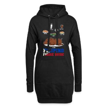 Philippinen Filipino Essen Gerichte I Geschenk - Hoodie-Kleid - Schwarz - Vorne