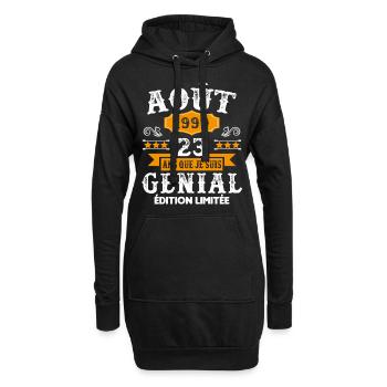 23 Ans Anniversaire Vintage Né(e) en Août 1999 - Sweat-shirt à capuche long Femme - noir - Devant