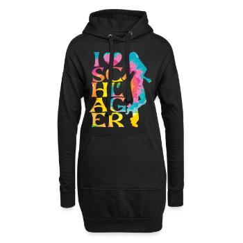 Schlager Schlagermusik Schlagerfan Party Outfit - Hoodie-Kleid - Schwarz - Vorne
