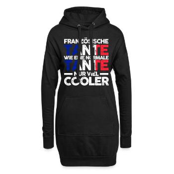 Französin Tante Frankreich - Hoodie-Kleid - Schwarz - Vorne