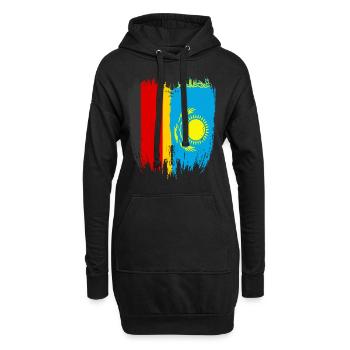 Allemagne Drapeau Kazakhstan - Sweat-shirt à capuche long Femme - noir - Devant