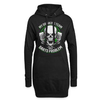 Mon équipe de buveurs a une équipe de fléchettes à problèmes de fléchettes - Sweat-shirt à capuche long Femme - noir - Devant