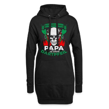 Unterschätze niemals Papa mit einem Dartpfeil Dart - Hoodie-Kleid - Schwarz - Vorne