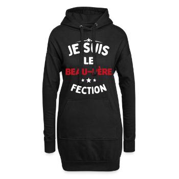 Je suis Le Beau Père-Fection - Sweat-shirt à capuche long Femme - noir - Devant