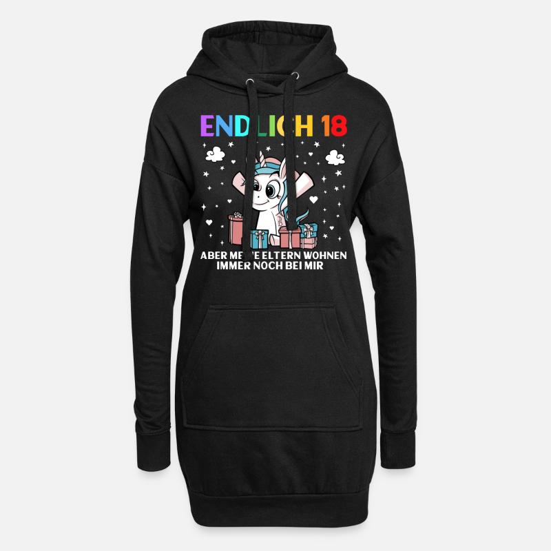 Endlich 18 Meine Eltern Wohnen Immer Noch Bei mir - Hoodie-Kleid - Schwarz