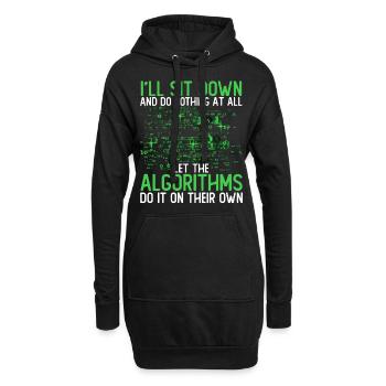 Laissez les algorithmes le faire par eux-mêmes - Sweat-shirt à capuche long Femme - noir - Devant