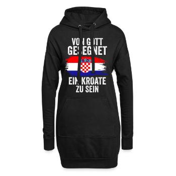 Kroatien Kroate Kroatisches - Hoodie-Kleid - Schwarz - Vorne
