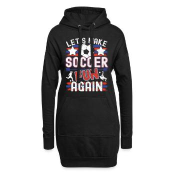 USA Fußball Amerikanische Flagge Farben Spruch - Hoodie-Kleid - Schwarz - Vorne