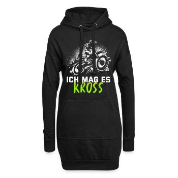 Motocross Tshirt Für Herren Damen Enduro Supermoto - Hoodie-Kleid - Schwarz - Vorne