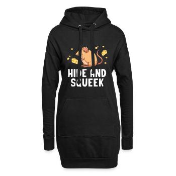 Souris Souris Cadeau Rat Rongeur Souris Souris Lousemaus - Sweat-shirt à capuche long Femme - noir - Devant