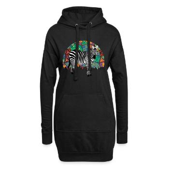 Zebra Afrika Pferd Hipster Geschenk Tier Streifen - Hoodie-Kleid - Schwarz - Vorne