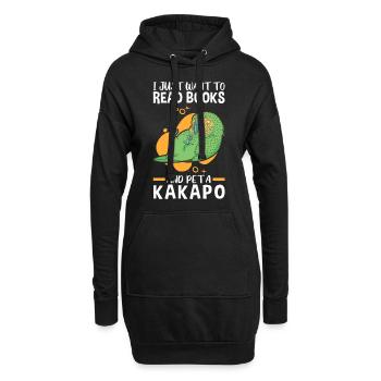 Kakapo streicheln und lesen flugunfähiger Papagei - Hoodie-Kleid - Schwarz - Vorne