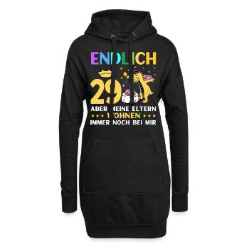 Endlich 29 Meine Eltern Wohnen Immer Noch Bei Mir - Hoodie-Kleid - Schwarz - Vorne