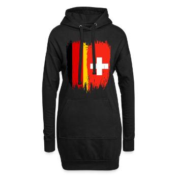 Allemagne Drapeau Suisse - Sweat-shirt à capuche long Femme - noir - Devant