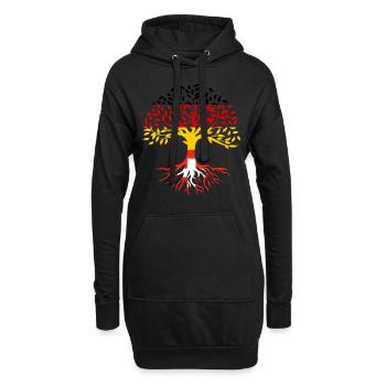 Arbre racines Allemagne Suisse - Sweat-shirt à capuche long Femme - noir - Devant