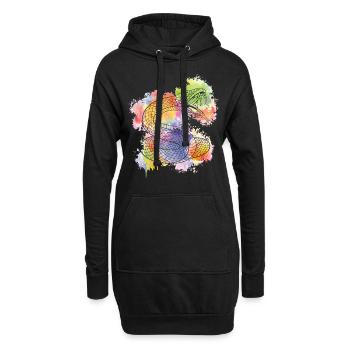 Snake Serpent Watercolor - Hoodie-Kleid - Schwarz - Vorne