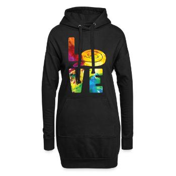 Serpent Serpent Aquarelle Amour - Sweat-shirt à capuche long Femme - noir - Devant