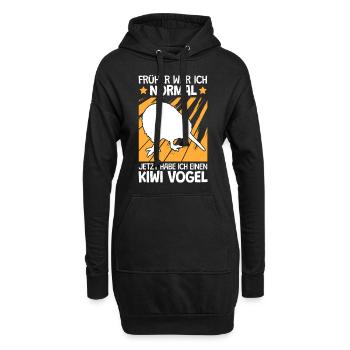 Kiwi Vogel früher war ich normal Neuseeland - Hoodie-Kleid - Schwarz - Vorne