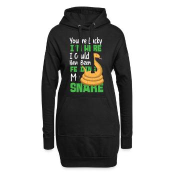Snake Serpent You're Lucky I'm - Hoodie-Kleid - Schwarz - Vorne