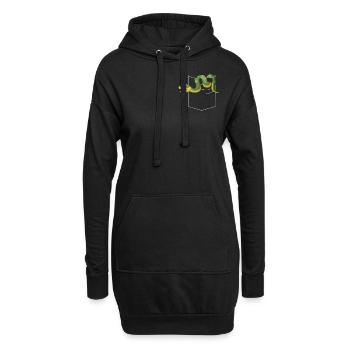 Snake Serpent Pocket - Hoodie-Kleid - Schwarz - Vorne