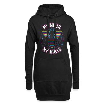 DJ Tshirt pour Party Disc Jockey Rave Techno Mixer - Sweat-shirt à capuche long Femme - noir - Devant
