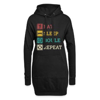 Eat Sleep Boule Repeat Boccia Sprüche Witze - Hoodie-Kleid - Schwarz - Vorne