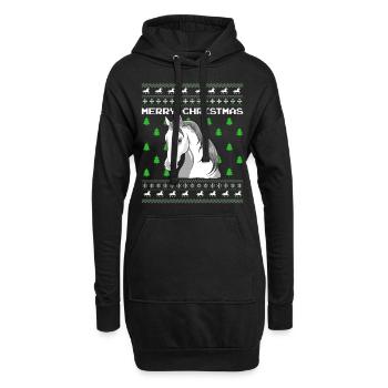 Cheval de Noël moche Cadeau de Noël Noël - Sweat-shirt à capuche long Femme - noir - Devant