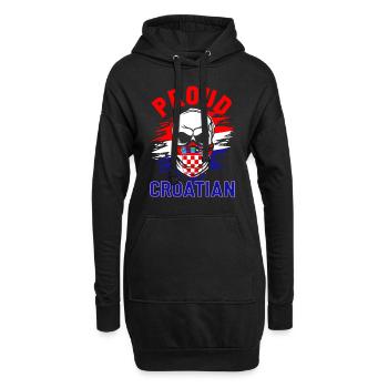 Kroatien Geschenk Herkunft Zagreb Hrvatska Heimat - Hoodie-Kleid - Schwarz - Vorne