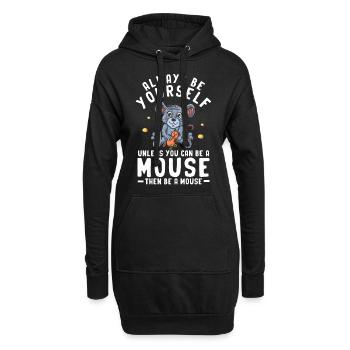 Souris Souris Cadeau Rat Rongeur Souris Souris Lousemaus - Sweat-shirt à capuche long Femme - noir - Devant