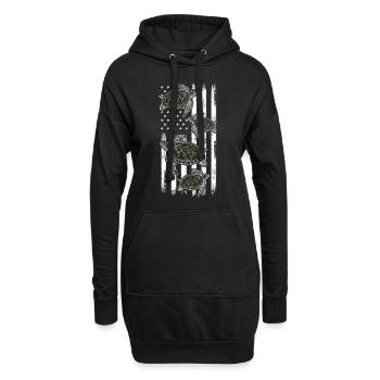 Tortues de mer Tortues Drapeau américain - Sweat-shirt à capuche long Femme - noir - Devant