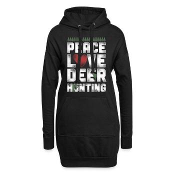 Buck Deer Hunting Hunter Vintage - Hoodie-Kleid - Schwarz - Vorne