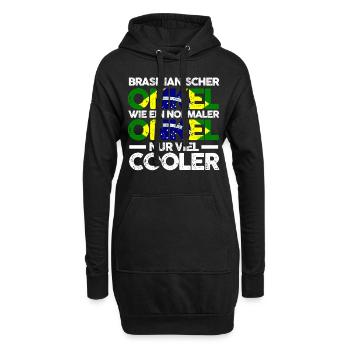 Brasilianer Onkel Brasilien - Hoodie-Kleid - Schwarz - Vorne