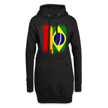 Allemagne Drapeau Brésil - Sweat-shirt à capuche long Femme - noir - Devant