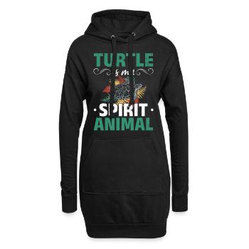 La tortue est mon animal d’ — Tortue douce - Sweat-shirt à capuche long Femme - noir - Devant