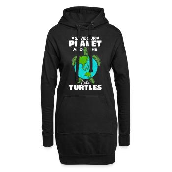 Journée des tortues de mer : Sauvez notre planète - Sweat-shirt à capuche long Femme - noir - Devant