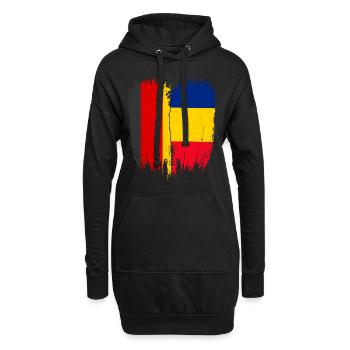 Allemagne Drapeau Roumanie - Sweat-shirt à capuche long Femme - noir - Devant