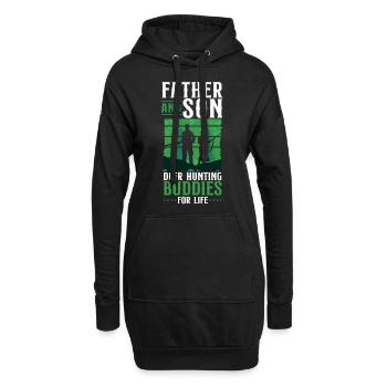 Buck Deer Hunting Hunter Father - Hoodie-Kleid - Schwarz - Vorne
