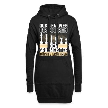 Schach Schachspieler - Hoodie-Kleid - Schwarz - Vorne
