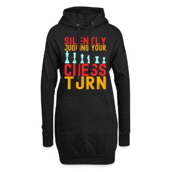 Schach Schachspieler - Hoodie-Kleid - Schwarz - Vorne
