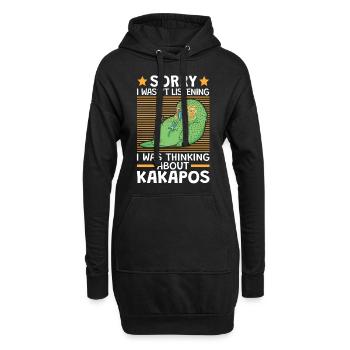 Ich habe an Kakapos gedacht flugunfähiger Papagei - Hoodie-Kleid - Schwarz - Vorne