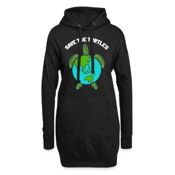Tortues Du Jour de la Terre amoureux des tortues de mer - Sweat-shirt à capuche long Femme - noir - Devant