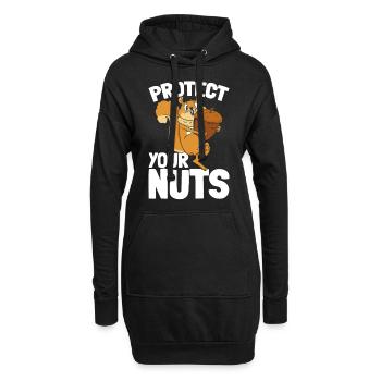 Eichhörnchenliebhaber - Schützen Sie Ihre Nüsse - - Hoodie-Kleid - Schwarz - Vorne