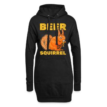 Drôle d’écureuil, drôle d’écureuil - Sweat-shirt à capuche long Femme - noir - Devant