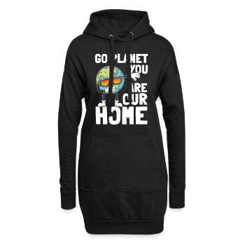 Planet Dabbing Go Planet You are our home - Hoodie Dress - black - Front