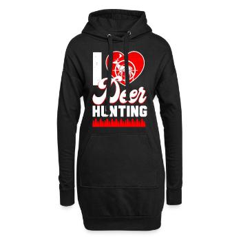 Cœur de chasseur de chasse au cerf buck - Sweat-shirt à capuche long Femme - noir - Devant